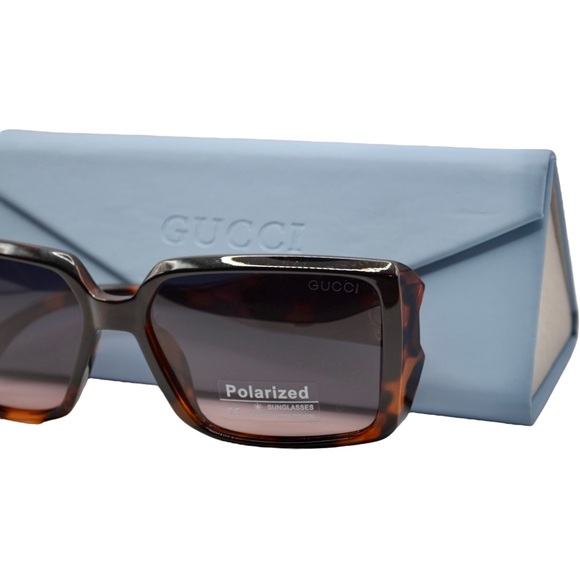 Gucci Women’s Polarized Sunglasses | Brown Tortoise Frame | Purple/Brown Lens - Picture 12 of 12